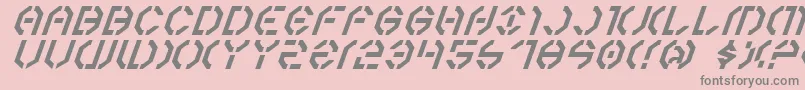 Fonte Year3000Italic – fontes cinzas em um fundo rosa