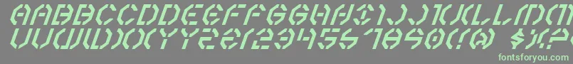 Czcionka Year3000Italic – zielone czcionki na szarym tle