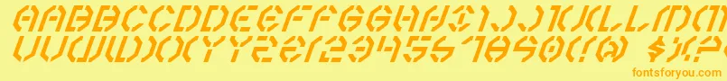 Year3000Italic Font – Orange Fonts on Yellow Background