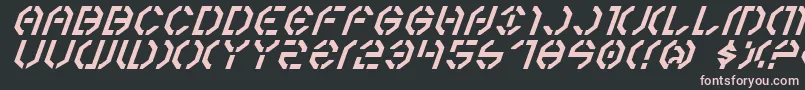 Year3000Italic-fontti – vaaleanpunaiset fontit mustalla taustalla