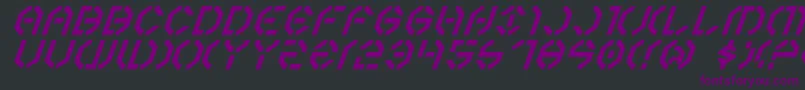 フォントYear3000Italic – 黒い背景に紫のフォント