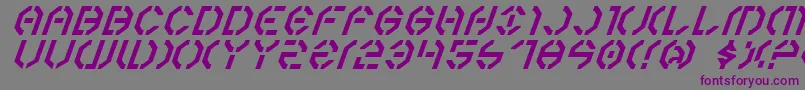 フォントYear3000Italic – 紫色のフォント、灰色の背景