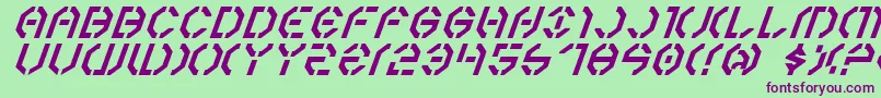 Year3000Italic Font – Purple Fonts on Green Background