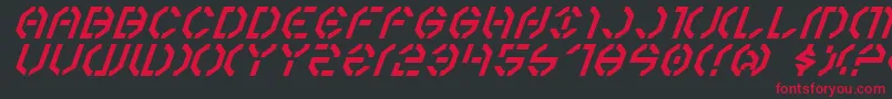 フォントYear3000Italic – 黒い背景に赤い文字