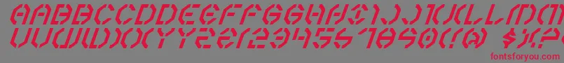 Czcionka Year3000Italic – czerwone czcionki na szarym tle