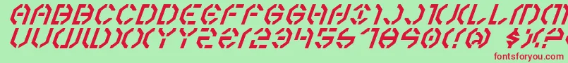 Year3000Italic-Schriftart – Rote Schriften auf grünem Hintergrund