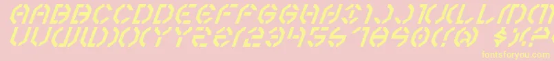 フォントYear3000Italic – 黄色のフォント、ピンクの背景
