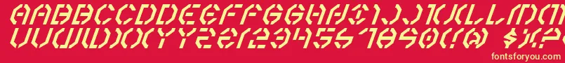 Year3000Italic Font – Yellow Fonts on Red Background