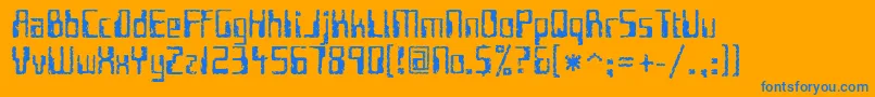 フォントFutui – オレンジの背景に青い文字