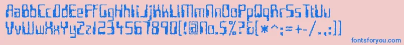 フォントFutui – ピンクの背景に青い文字