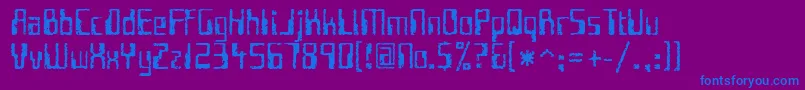 フォントFutui – 紫色の背景に青い文字