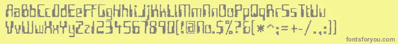 フォントFutui – 黄色の背景に灰色の文字