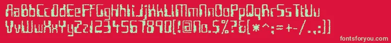 フォントFutui – 赤い背景に緑の文字