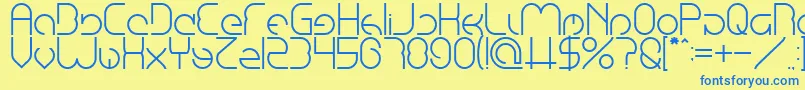 Emmilia Font – Blue Fonts on Yellow Background