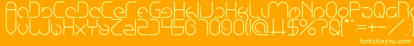 Emmilia-fontti – keltaiset fontit oranssilla taustalla