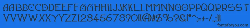 DraughtsmanBold Font – Black Fonts on Blue Background