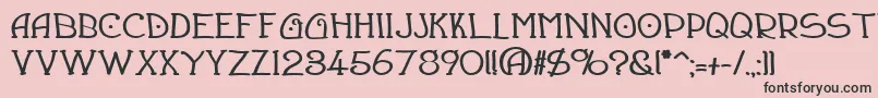 フォントDraughtsmanBold – ピンクの背景に黒い文字