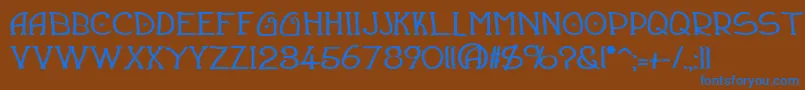 DraughtsmanBold Font – Blue Fonts on Brown Background