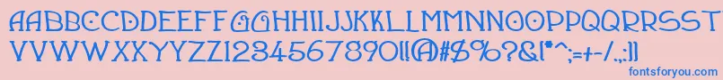 フォントDraughtsmanBold – ピンクの背景に青い文字