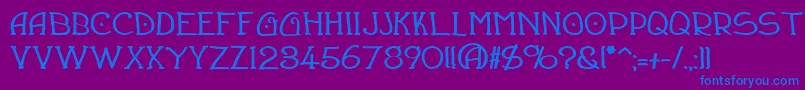 DraughtsmanBold Font – Blue Fonts on Purple Background