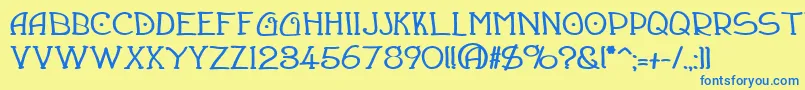 DraughtsmanBold Font – Blue Fonts on Yellow Background