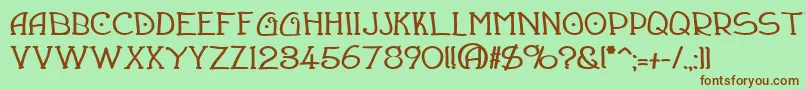 DraughtsmanBold Font – Brown Fonts on Green Background