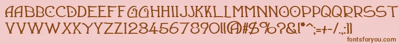 DraughtsmanBold Font – Brown Fonts on Pink Background