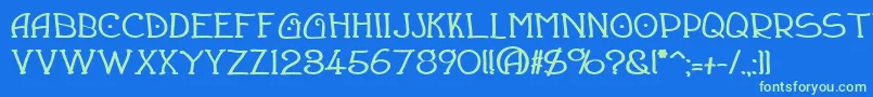 DraughtsmanBold Font – Green Fonts on Blue Background