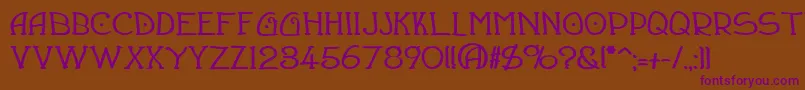 DraughtsmanBold Font – Purple Fonts on Brown Background