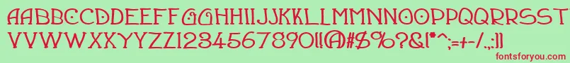 DraughtsmanBold Font – Red Fonts on Green Background