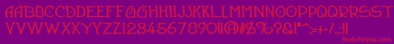 フォントDraughtsmanBold – 紫の背景に赤い文字