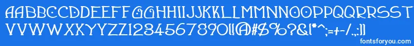 DraughtsmanBold Font – White Fonts on Blue Background