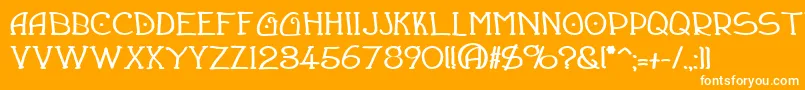 フォントDraughtsmanBold – オレンジの背景に白い文字