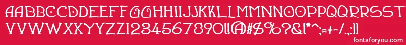 フォントDraughtsmanBold – 赤い背景に白い文字