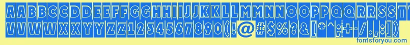 PlakattitulcmgrNormal Font – Blue Fonts on Yellow Background