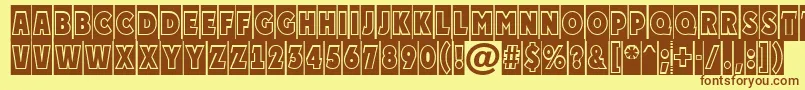 PlakattitulcmgrNormal Font – Brown Fonts on Yellow Background