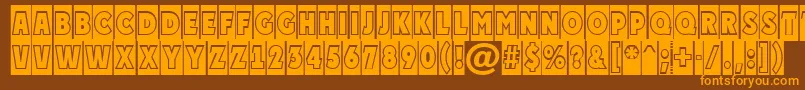 PlakattitulcmgrNormal Font – Orange Fonts on Brown Background