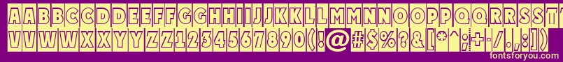 PlakattitulcmgrNormal Font – Yellow Fonts on Purple Background