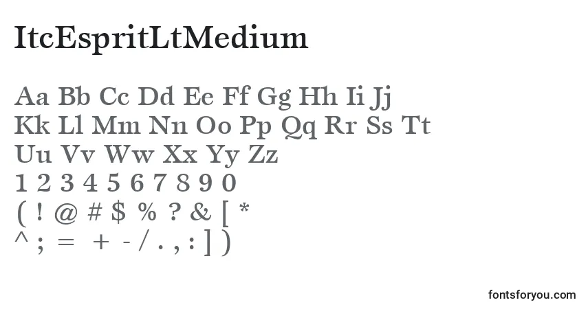 Czcionka ItcEspritLtMedium – alfabet, cyfry, specjalne znaki