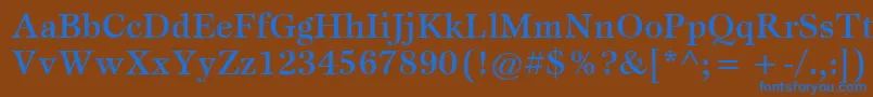 Шрифт ItcEspritLtMedium – синие шрифты на коричневом фоне