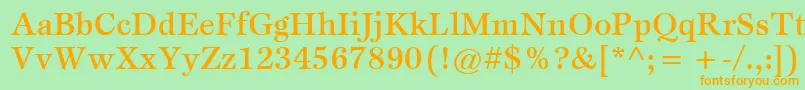 ItcEspritLtMedium-Schriftart – Orangefarbene Schriften auf grünem Hintergrund