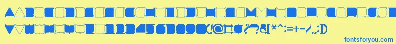 フォントMinimalxRegular – 青い文字が黄色の背景にあります。