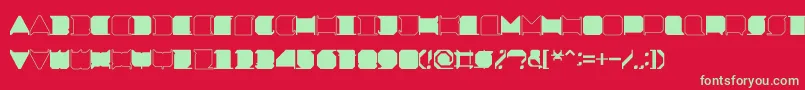MinimalxRegular Font – Green Fonts on Red Background