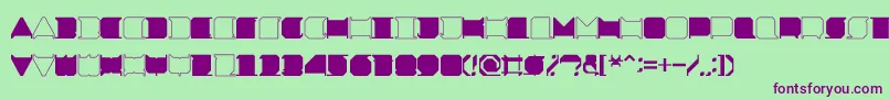 MinimalxRegular-Schriftart – Violette Schriften auf grünem Hintergrund