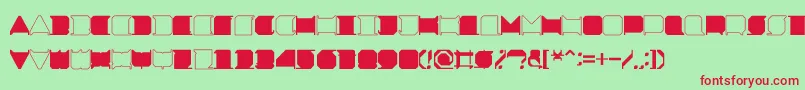 MinimalxRegular Font – Red Fonts on Green Background