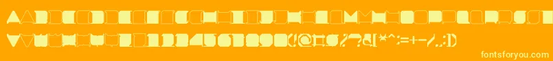 MinimalxRegular-Schriftart – Gelbe Schriften auf orangefarbenem Hintergrund