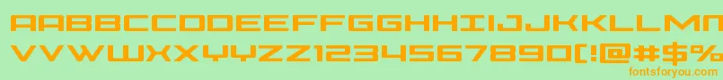 フォントPhoenicia – オレンジの文字が緑の背景にあります。