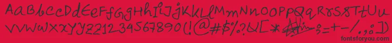 Czcionka Sajid – czarne czcionki na czerwonym tle