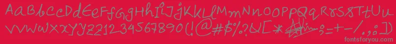 Sajid-Schriftart – Graue Schriften auf rotem Hintergrund