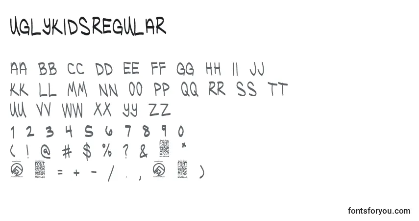 UglykidsRegularフォント–アルファベット、数字、特殊文字